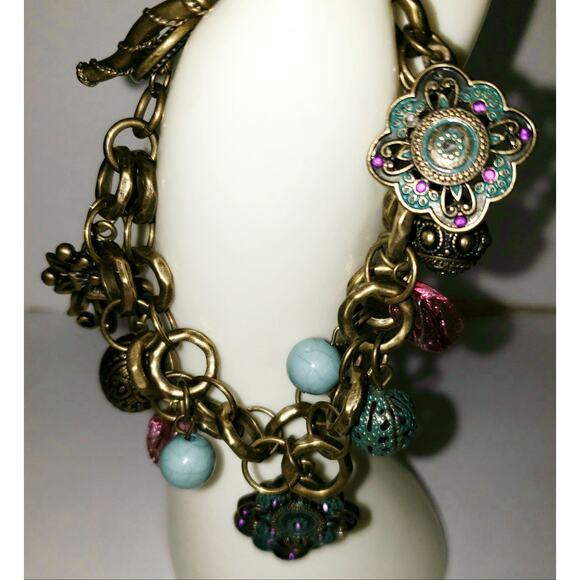 Premier Designs Boho Jewelry Set Charm Necklace Toggle Bracelet Y2K Relic Style - Picture 6 of 9